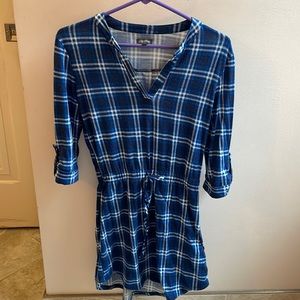 Blue plaid dress